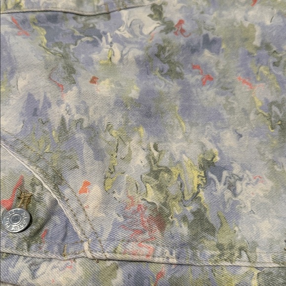 Pilcro by Anthropologie Waterolor Denim Overalls Frayed Hem Shortalls - Picture 9 of 9